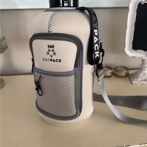 Cream and Gray Neoprene Bottle Belt Bag
